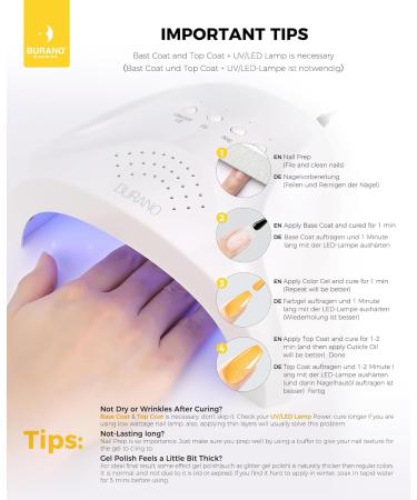 Burano Reflective Gel Nail Polish - 7.3ml UV Sparkly Glitter Gel for Summer & Autumn | Holographic Diamond Shine - Buy Online on GoSupps.com