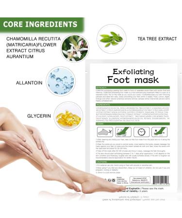 3 Pairs Foot Peel Mask Tea Tree Foot Exfoliating Mask Socks Calluses Remover Dead Skin Moisturizing Feet Peeling Mask for Dry Skin Cracked Heels Foot SPA Socks for Women and Men - Buy Online on GoSupps.com