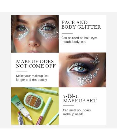  G n rique Glitter Eyeshadow - Waterproof Cosmetics with Eyeliner | Pearlescent Eye Makeup Set - for Beginner Girls Parties Travel Holidays Birthdays Dates Weddings Bars - Buy Online on GoSupps.com