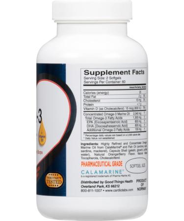 Omega-3 Extra Strength + Vitamin D3, Triglyceride Form, 1300 mg Omega-3, 600 DHA / 600 EPA, with 600 IU Vitamin D3 - Buy Online on GoSupps.com