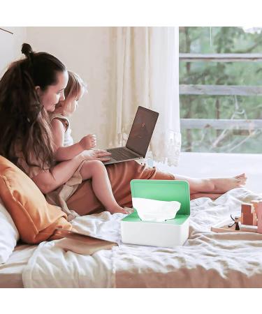 Whiidoom Diaper Wipes Dispenser Wipes Holder  Wipes Tissue Case Keeps Wipes Fresh Tissue Wipes Container with Lid (Green) - Buy Online on GoSupps.com