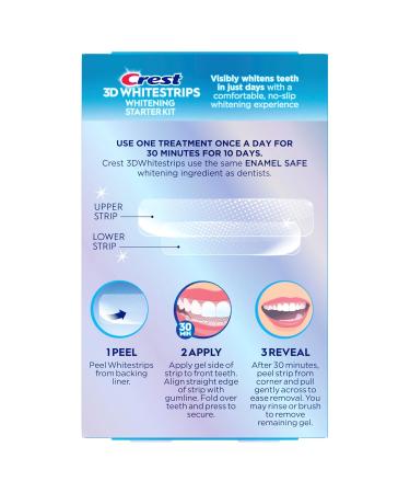 Crest 3D Whitestrips Whitening Starter Kit Teeth Whitening Kit, 10 Treatments, Each with 1 Upper/1Lower, 20 Strips Crest 3DWhite Teeth Whitening Strips - Buy Online on GoSupps.com