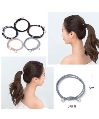 60-Piece Girls Hair Tie Set - Elastic Hair Bands with Pearl Decor - Stylish Accessories for Women & DIY Hairstyles - Buy Online on GoSupps.com