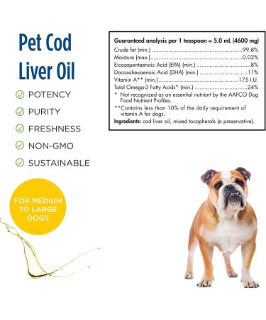 Nordic Naturals Pet Cod Liver Oil for Medium & Large Dogs - 8 fl oz (237 ml) - Buy Online on GoSupps.com