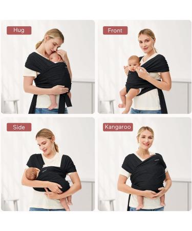 Momcozy Baby Sling Wrap for Newborn up to 50 lbs - Adjustable, Easy-to-Wear Carrier for Adults - Ergonomic Front/Back Carry - Black - Buy Online on GoSupps.com