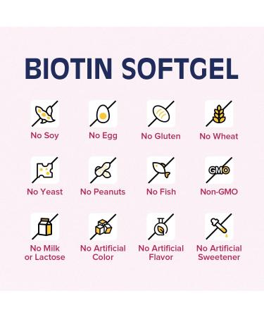 Biotin 10,000 mcg with Coconut Oil - Vegetarian Hair, Skin & Nails Health Support - 90 Softgels - Buy Online on GoSupps.com
