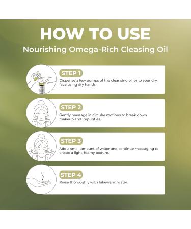 Cleansing Oil for Face | Makeup Remover for Dry & Sensitive Skin | Cold Pressed Omega-Rich Facial Cleanser with Castor & Chia Seed Oil - Buy Online on GoSupps.com