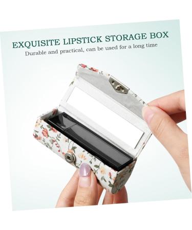 minkissy Lipstick Box with Floral Print Mirror Lipstick Organizers Lipstick Box for Women Lipstick Storage Retro Fabric Organizers - Buy Online on GoSupps.com