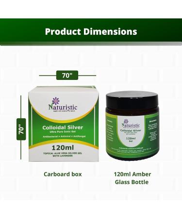 Naturistic Health Premium Colloidal Silver Gel with Aloe Vera and Lavender 20 PPM 120ml - Natural Immune Support - Buy Online on GoSupps.com