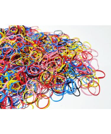 Bellure 3000 Pcs Multicolor (Red Black Blue) Small Elastic Hair Bands Rubber Bands For Hair Mini/Tiny Hair Elastics Bands Elastic Hair Ties Hair Bobbles For Women and Girl (Mulitcolor 3000 pcs) Multicolor (Red Pink Black Blue)