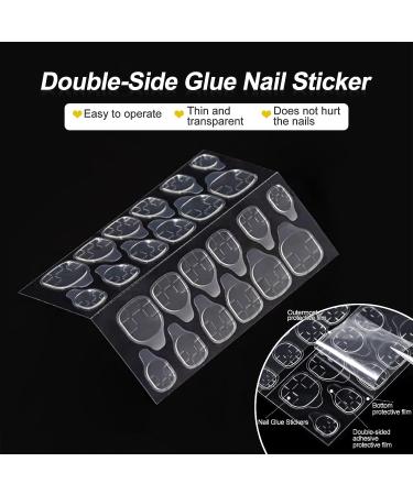 Sularpek 720 Pcs Double Sided Glue Nail Sticker - Waterproof Transparent Nail Art Decoration for Fake Nails - DIY Nail Tip Adhesive - Buy Online on GoSupps.com