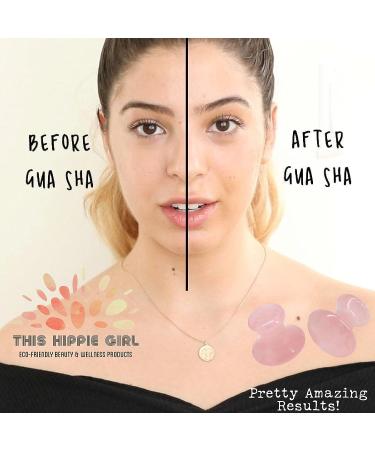 Boho Aromatic Hippie Girl Gua Sha Mushroom Set - Rose Quartz Facial Toning Tools - Buy Online on GoSupps.com