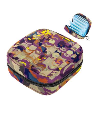 Menstrual Bag Zipper Ladies Napkin Pouch Tampons Collection Bag for Women and Girls (Colorful Tie Dye)