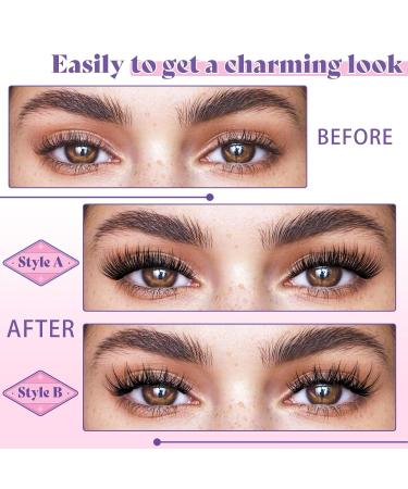 Magnetic Eyelashes Kit - 2 Pairs Natural Look Reusable Lashes with Applicator Easy Application & Removal No Glue Needed | Style A+B - Buy Online on GoSupps.com