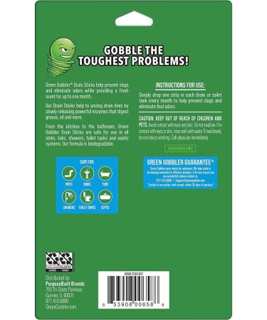 Green Gobbler Fresh Scent Drain Cleaner & Deodorizer Sticks- Prevents Sink & Shower Drain Clogs Prevents Odors Septic-Safe - 8 Count (2 PACK) - Buy Online on GoSupps.com