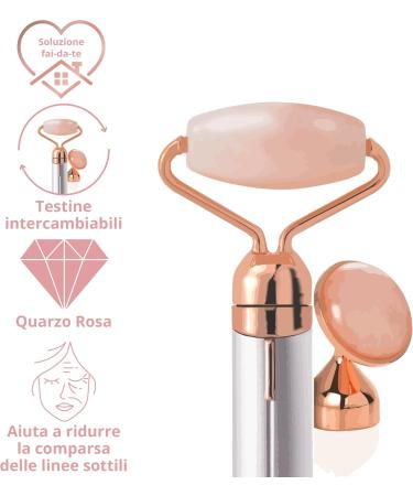 Finishing Touch Flawless Contour Rose Quartz Face Roller & Micro-Vibration Massage Device with Facial Hair Remover - 1-Pack Bundle - Buy Online on GoSupps.com
