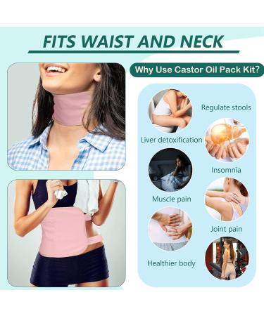 Reusable Bio-Ribinus Oil Pack Set | Double-Layer Castor Oil Wraps for Waist & Neck | Washable Pink Castor Oil Packs - International Shipping Available - Buy Online on GoSupps.com