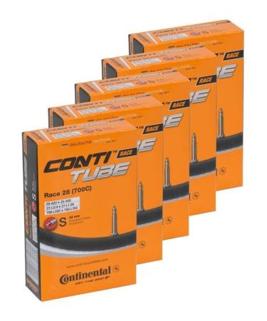 Continental Bicycle Tubes Race 28 700x20-25 S42 Presta Valve 42mm Bike Tube - Value Bundle 5-in-1 Bicycle Tube 700c