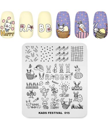 Easter Bunny Nail Art Stamping Plates - 4Pcs Stainless Steel Templates Kit for DIY Manicure Stencils - Buy Online on GoSupps.com