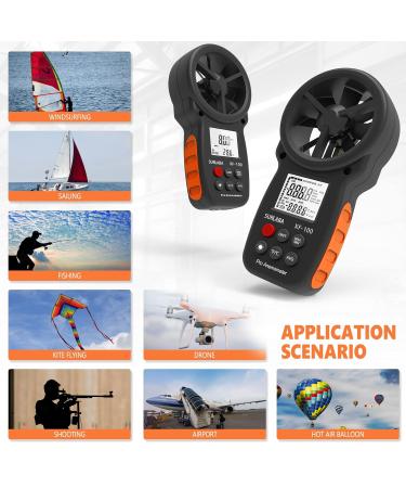 Surlaba Digital Windmeter - Handheld Anemometer 0.3-30m/s | Wind Speed Gauge & Air Flow Meter for Windsurfing Sailing & Drones | Backlight & Temperature Measurements - Buy Online on GoSupps.com