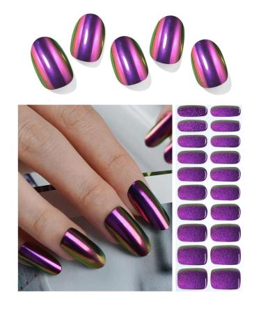 TrueShei nail foils |Chrome Lila UV gel nail film |20PCs nail film self -adhesive |Gel Nail Stickers Gellack Wraps for Nail Chrome Purple