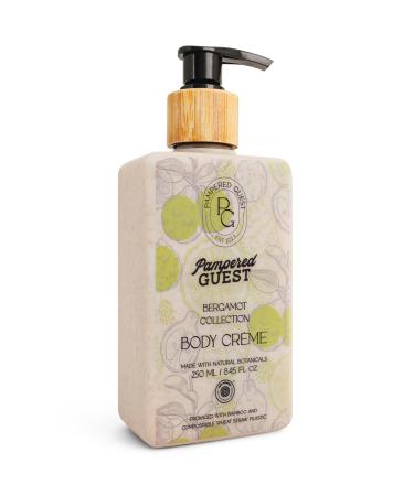 Pampered Guest Bergamot Body Creme Moisturizing Lotion with Shea Butter & Olive Squalene for Dry Skin Hands & Body EWG Cruelty-Free 8.45 oz