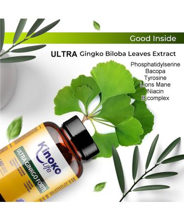 Buy Ginkgo Biloba Forte 180 Capsules - Boost Memory & Concentration with Bacopa Lion's Mane Niacin & B Vitamins | International Shipping - Buy Online on GoSupps.com