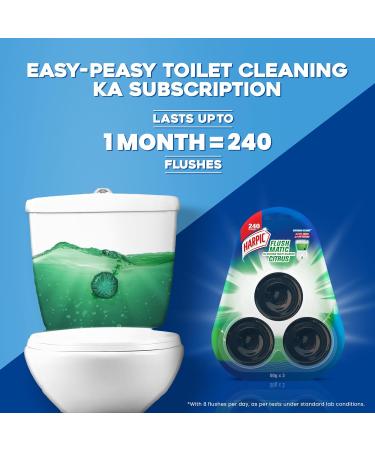Harpic Flushmatic In-Cistern Toilet Cleaner Blocks Citrus - 150 g | Toilet Flush Cleaner Balls 3 count (Pack of 1) Citrus Blocks - Buy Online on GoSupps.com
