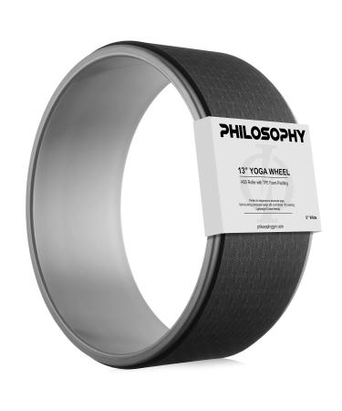 Philosophy Gym 13-inch Professional Yoga Wheel Roller Gray-black