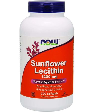 Now Foods Sunflower Lecithin 200 Softgels - Pure Lecithin Supplement for Healthy Brain & Liver Support - Buy Online on GoSupps.com