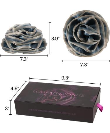 AmazerBath Shower Loofah Sponge Set - Ideal Mothers Day Gifts for Women and Girls - Flower Bath Sponge 75g/PCS - Set of 2 (Indigo and Red) - Buy Online on GoSupps.com