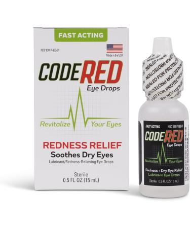 Code Red Eye Drops - Soothing Redness Relief & Cool Dry Eye Relief for Revitalizing Red Eyes - Lubricating Dry Eye Drops - Buy Online on GoSupps.com