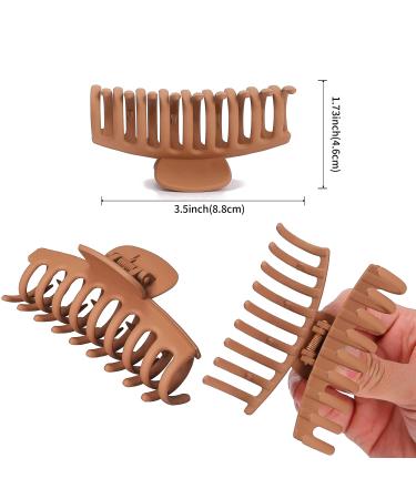 Vsiopy 6pcs 3.5 Inch Claw Clips for Thick & Thin Hair | Girls' & Women's Neutral Hair Accessories | Matte Square Hair Claws - Buy Online on GoSupps.com