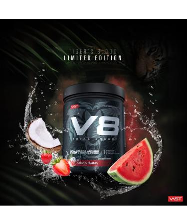 V8 Total Energy Pre Workout Booster - Vegan Sugar-Free Carnosyn & Betapower - 20 Portions - Limited Edition Tigers Blood - Buy Online on GoSupps.com