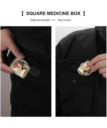 Retro Style Pill Box Wedding - Decorative 2 Compartment Metal Organizer for Pocket & Purse - Buy Online on GoSupps.com