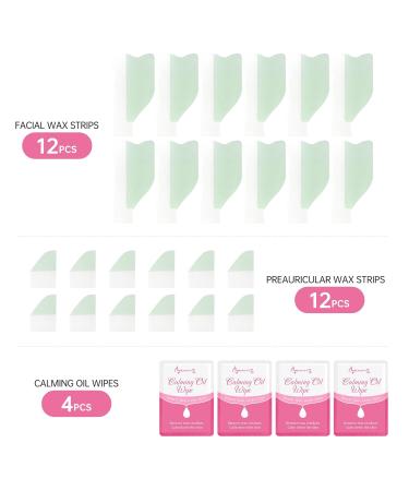 Beauty7 Pre-Cut Facial Wax Strips - 24-Hour Cold Wax for Painless Eyebrow Hair Removal with 4 Clean Oil Cloths - Fast & Effective Persian Wax Solution - Buy Online on GoSupps.com