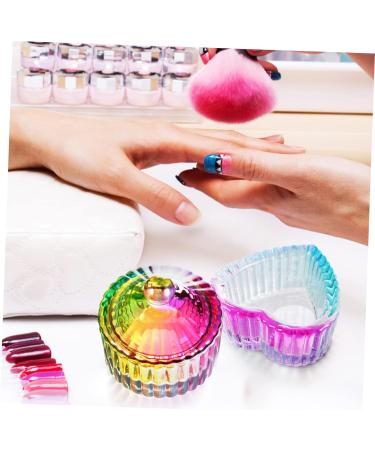 Beavorty 10 Pcs colorful crystal cup acrylic nails glass storage bowl glass bowls monomer dishes with lids nail art cup colored glass monomer acrylic nail liquid nail brush manicure - Buy Online on GoSupps.com