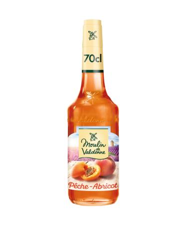 Moulin de Valdonne Apricot Peach Syrup for Refreshing Drinks, Cocktails with or without Alcohol, No Artificial Flavouring, No Colouring, 70 cl Bottle
