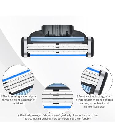 8 x Razor Blades Razor Blades for Wet Razors for Men 3 Layer Razor Blades Compatible with Mach 3 for Fast and Close Shavin - Buy Online on GoSupps.com