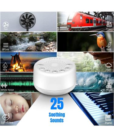 Easysleep White Noise Machine with 25 Soothing Sounds, Night Lights, Memory Function - 32 Levels of Volume, 5 Sleep Timer - AC/USB Powered for Relaxation - Buy Online on GoSupps.com
