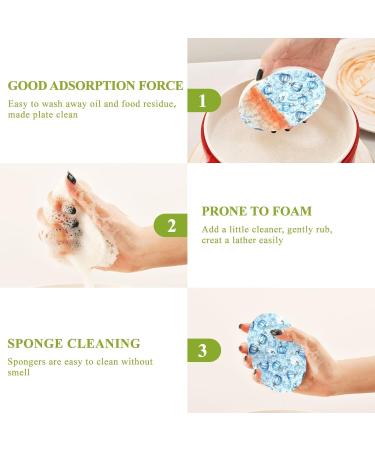 3-Pack Cleaning Kitchen Sponges Oval Blue Pumpkins Kitchen Cellulose Dishwashing Wood Pulp Cotton - Buy Online on GoSupps.com
