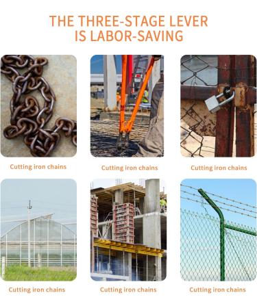 Meccion 14 Heavy Duty Bolt Cutter for Cutting Fence Steel Wire Chain Metal Rods Screws Locks Rivet and Small Padlock with Rubberized Anti-Slip Easy Grip Handles 14-inch - Buy Online on GoSupps.com