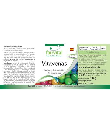 Fairvital High Dose Vein Vitamins - Vegan - 90 Tablets with Grape Seed Extract & Horse Chestnut - Boost Circulation & Support Vein Health - Buy Online on GoSupps.com