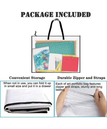DPEI XUAN Art Portfolio Bag - 19x25 Inch Transparent White Poster Storage Organizer with Zipper and Handle - Ideal for Large Posters, Poster Boards, Paintings - 1 Pack - Buy Online on GoSupps.com