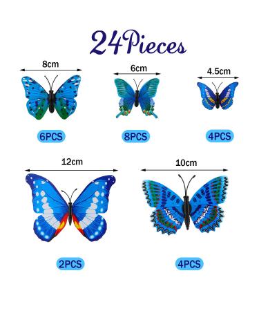 24 Pieces Small Realistic Butterfly Hair Clips in Colorful Blue - Handmade 90s Barrettes for Women and Girls - Buy Online on GoSupps.com