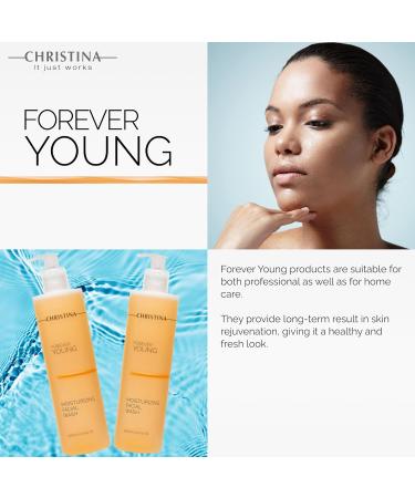 CHRISTINA Forever Young Hydrating Antioxidant Face Wash - Moisturizing Glycolic Acid Cleanser for Combination Normal & Oily Skin - 300ml - Buy Online on GoSupps.com