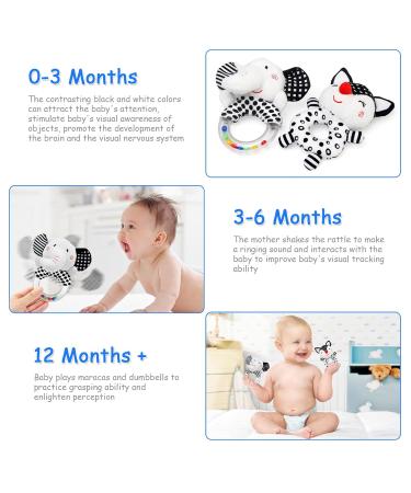 Shop Ballery 2-Piece Baby Rattles | Soft Plush Toys for 0-6 Months | Perfect Gripping & Rattling Fun - Buy Online on GoSupps.com