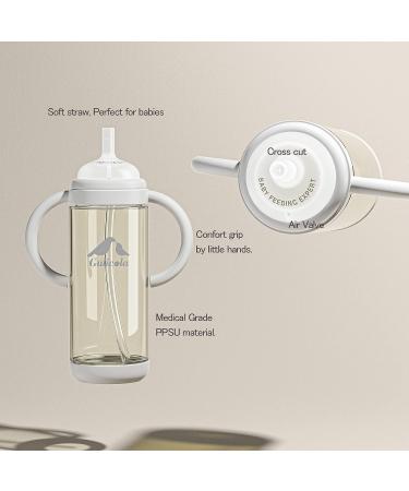 Gulicola Spill Proof Sippy Cup with Straw - Fast Flow Nipple, PPSU Material - 7oz Green Cup for Baby and Toddlers - Buy Online on GoSupps.com