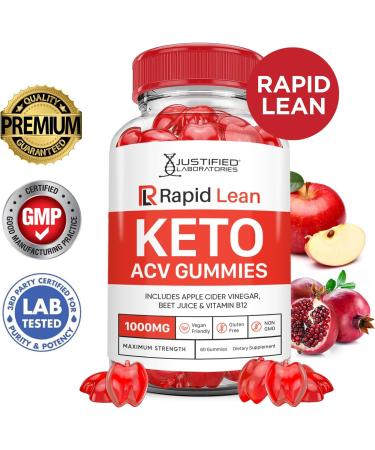 Rapid Lean Keto ACV Gummies - 3 Pack | Advanced 1000MG Formula with Apple Cider Vinegar Pomegranate & Beet Juice - Vegan Non-GMO - 180 Gummies for Weight Loss - Buy Online on GoSupps.com